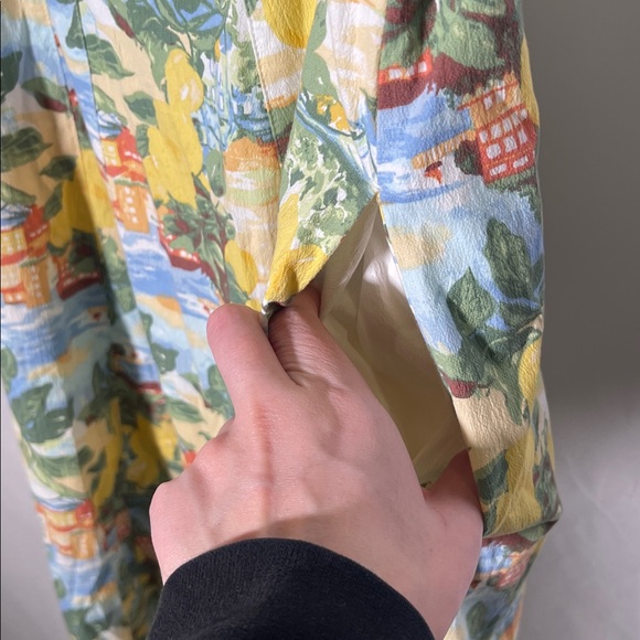 ABERCROMBIE AND FITCH WOMENS MILA STRETCH MIDI DRESS LEMONS LARGE PETITE NEW - Picture 5 of 11